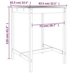 vidaXL Ensemble de bar de jardin 3 Pièces marron miel bois pin massif