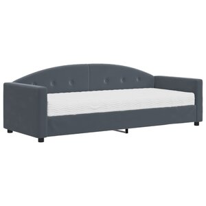 vidaXL Lit de jour avec matelas gris foncé 80x200 cm velours