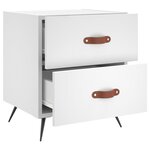 vidaXL Table de chevet blanc 40x35x47 5 cm bois d’ingénierie