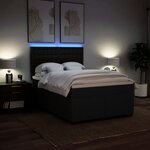 vidaXL Sommier à lattes de lit avec matelas Noir 140x190 cm Tissu