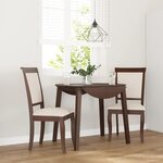 vidaXL Chaises à manger coussins 2 Pièces marron bois massif caoutchouc