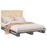 vidaXL Cadre de lit sans matelas gris 140x200 cm bois massif de pin