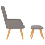 vidaXL Chaise de relaxation avec tabouret Taupe Tissu
