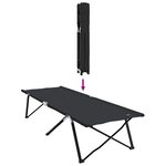 vidaXL 2 chaises longues pliantes   sacs de transport inclus  noires  en tissu Oxford 600D