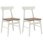 vidaXL Chaise de salle à manger 2 pc Bois de Caoutchouc Massif