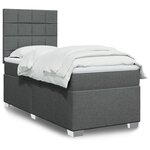 vidaXL Sommier à lattes de lit avec matelas Gris foncé 80x200 cm Tissu
