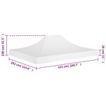 vidaXL Toit de tente de réception 4 5x3 m Blanc 270 g/m²