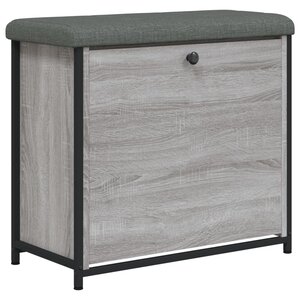 vidaXL Banc à chaussures tiroir rabattable sonoma gris 62x32x56 cm