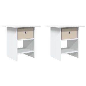 vidaXL Table de chevet 2 Pièces Blanc 41 x 40 x 45 cm Bois d'ingénierie