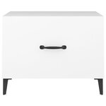 vidaXL Table basse avec pieds en métal Blanc 50x50x40 cm