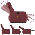 vidaXL Fauteuil inclinable de massage Rouge bordeaux Similicuir