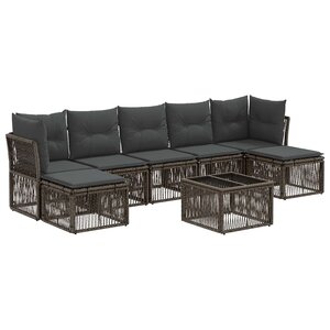 vidaXL Ensemble de canapé de jardin 8 pc Gris polyrotin
