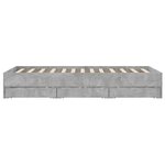 vidaXL Cadre de lit et tiroirs gris béton 120x200 cm bois d'ingénierie