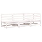 vidaXL Canapé de jardin 3 places blanc bois de pin massif