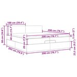 vidaXL Cadre de lit ottoman avec matelas gris foncé 200x200 cm velours