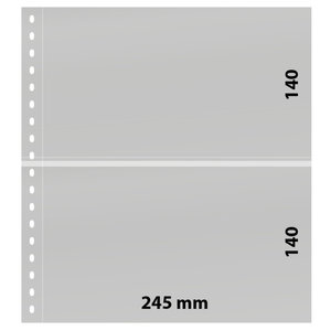 Feuilles de classement Omnia Lindner à 2 bandes pour enveloppes  blocs. Fond - Blanc