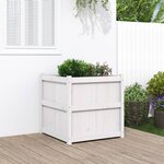 vidaXL Jardinière blanc 70x70x70 cm bois de pin massif