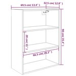 vidaXL Armoire murale suspendue Blanc 69 5x32 5x90 cm