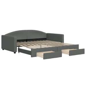 vidaXL Lit de jour avec gigogne et tiroirs sans matelas 100x200 cm
