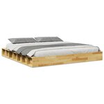 vidaXL Cadre de lit sans matelas 200 x 200 cm en bois massif de chêne