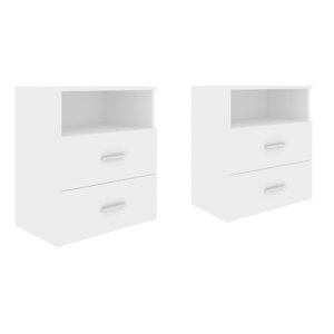vidaXL Tables de chevet 2 Pièces Blanc 50x32x60 cm