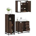 vidaXL Ensemble de meubles de salle de bain 3 Pièces Chêne marron
