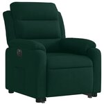 vidaXL Fauteuil inclinable électrique vert foncé velours
