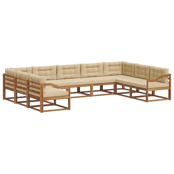 vidaXL Ensemble de canapés d'extérieur 9 Pièces Naturel et Beige