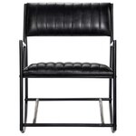 vidaXL Chaise à bascule Noir Cuir véritable
