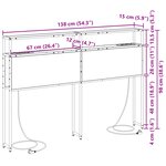 vidaXL Tête de lit de rangement Chêne fumé 135 cm Bois d'ingénierie