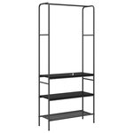 vidaXL Portant à vêtements avec étagères Chêne noir 77 x 30 x 171 cm