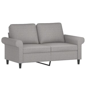 vidaXL Canapé à 2 places Gris clair 120 cm Tissu