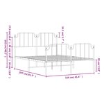 vidaXL Cadre de lit métal sans matelas avec pied de lit noir 150x200cm