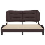 vidaXL Cadre de lit avec LED sans matelas Hvar marron foncé 160x200cm tissu