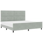 vidaXL Cadre de lit Gris clair 200x200 cm Velours
