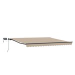 Auvent rétractable manuel vidaXL avec LED beige 450x350 cm