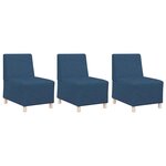 vidaXL Unité de Sofa Modulaire Sans Accoudoirs 3 Pièces Bleu