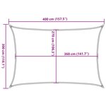 vidaXL Voile d'ombrage 160 g/m² Noir 3x4 m PEHD
