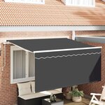 vidaXL Auvent Rétractable Rayé Anthracite 300 x 200 cm tissu
