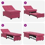 vidaXL Canapé-lit Rouge bordeaux 67 x 194 x 38 cm Velours