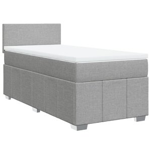 vidaXL Sommier à lattes de lit et matelas Gris clair 90x190 cm Tissu