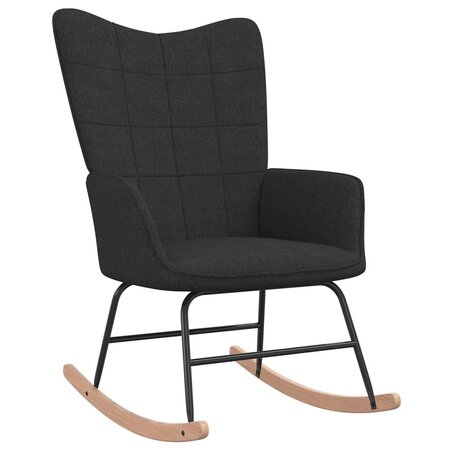 vidaXL Chaise à bascule Noir Tissu