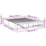 vidaXL Cadre de lit sonoma gris 180x200 cm bois d'ingénierie