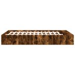 vidaXL Cadre de lit chêne fumé 140x200 cm bois d'ingénierie