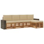 vidaXL Ensemble de canapés d'extérieur 5 Pièces Naturel et Beige