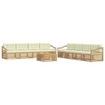 vidaXL Ensemble de canapés d'extérieur 9 Pièces Blanc et crème Polyester