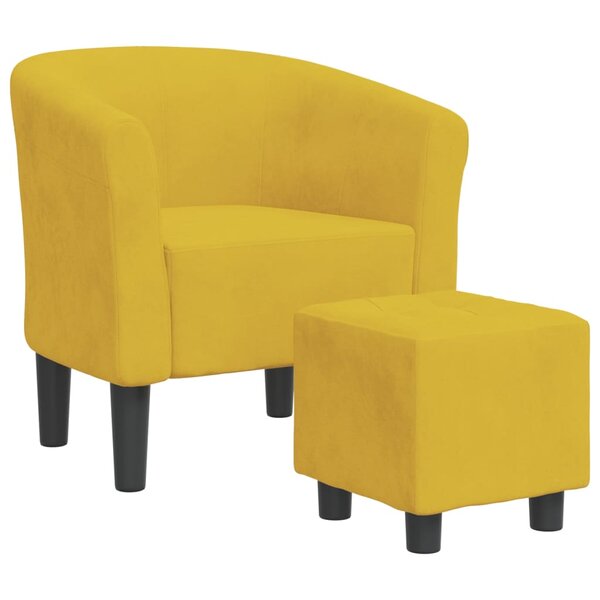 vidaXL Fauteuil cabriolet avec repose-pied jaune velours