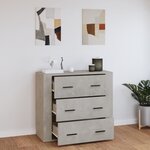 vidaXL Buffet Gris béton 80x33x70 cm Bois d'ingénierie