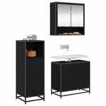 vidaXL Ensemble de mobilier de salle de bain 3 Pièces Chêne noir