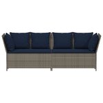 vidaXL Canapé de jardin avec coussins Gris Résine tressée